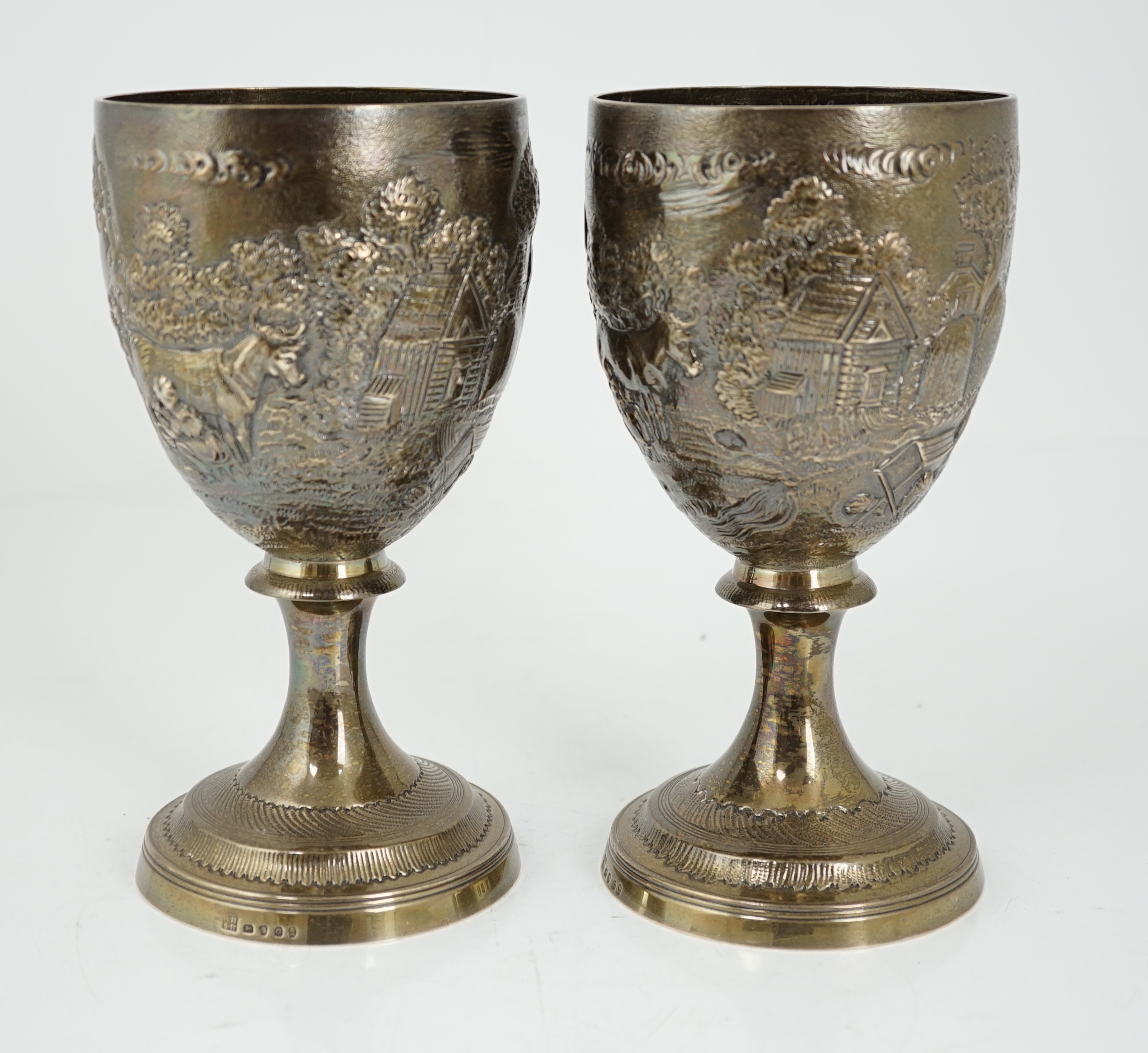 A pair of George III silver goblets, by Robert & Samuel Hennel